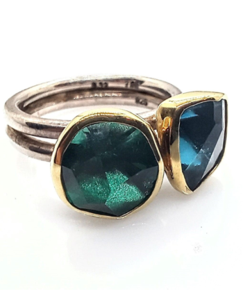 bicolor green and blue ring 1