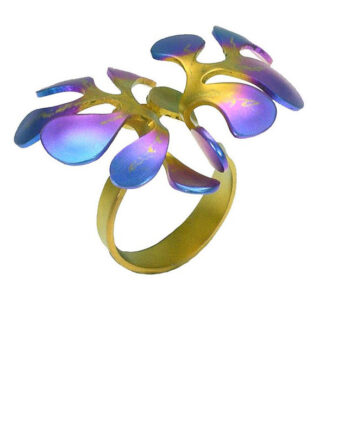 purple seaweed gold ring