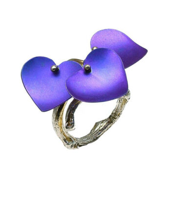 purple three heart ring