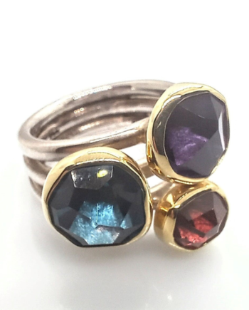 three stone ring blue red purple 1