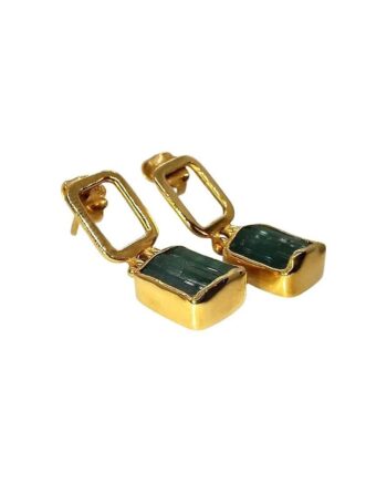 Earrings green tourmaljne 18Κ