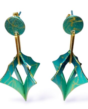 3D anodizing titaniyum earrings