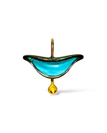 Μοτιφ με 18Κ χρυσο μπριγιαν και doublet turquoise