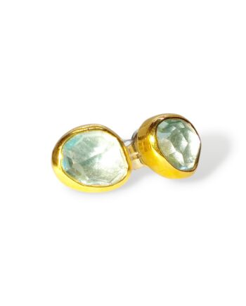Χειροποίητα σκουλαρίκια με aqua marine και 18Κ gold