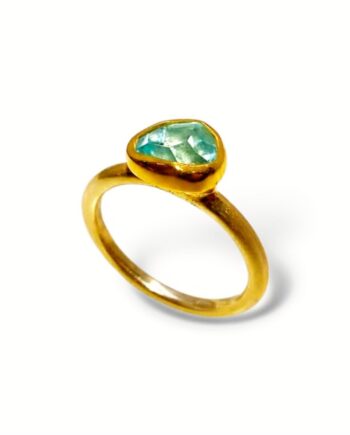 Hand made ring with aqua marine